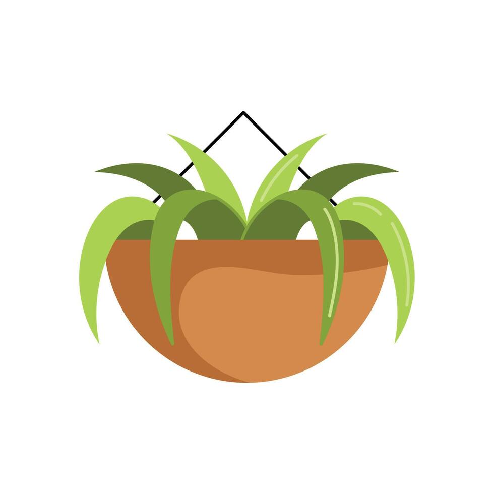 houseplant in pot hanging icon vector