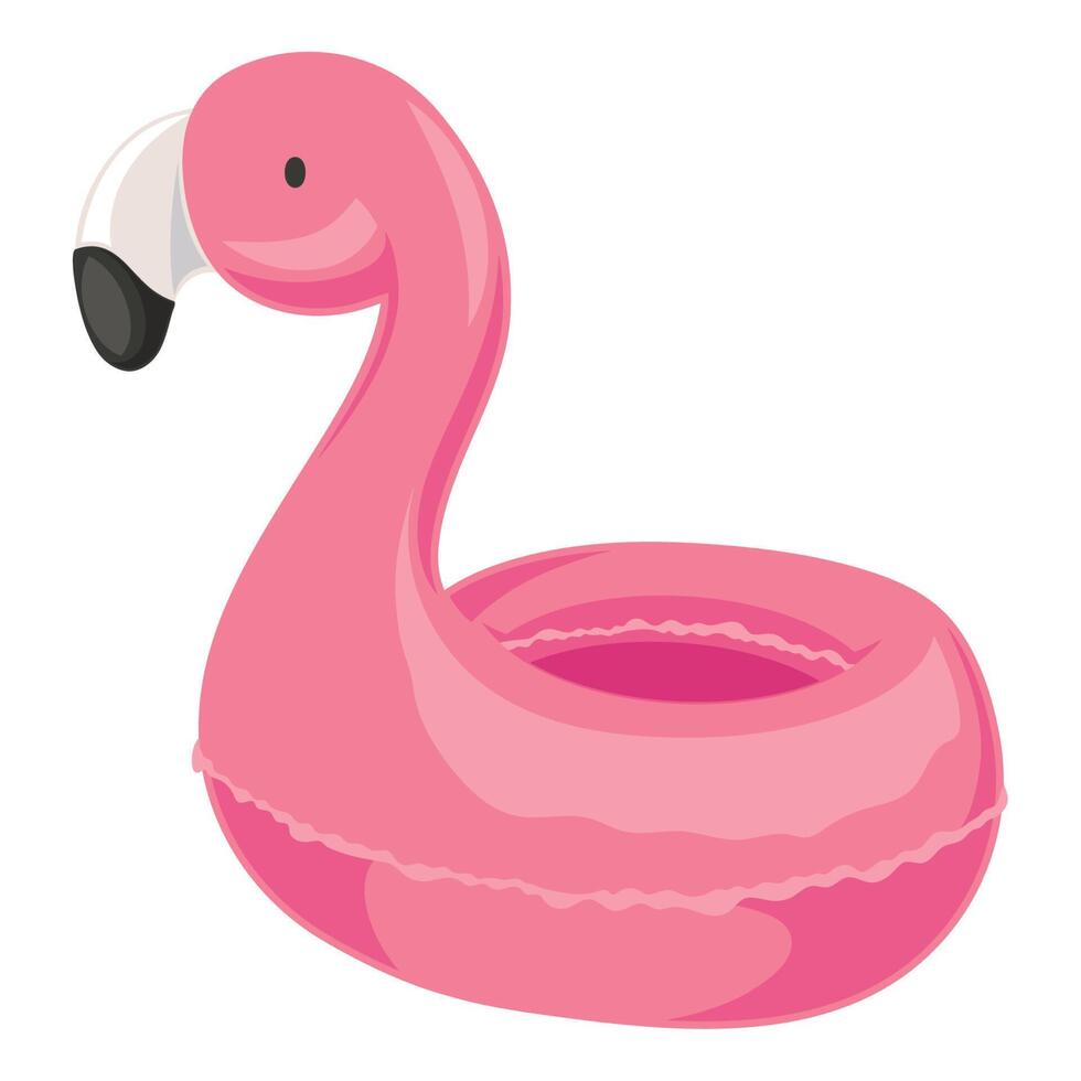Pink flamengo shaped float over white vector
