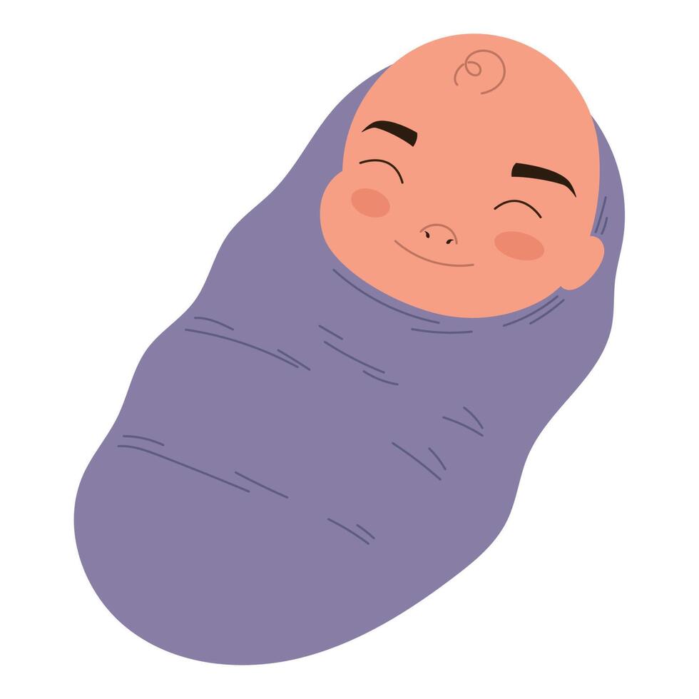 pequeño linda bebé chico dormido terminado blanco vector