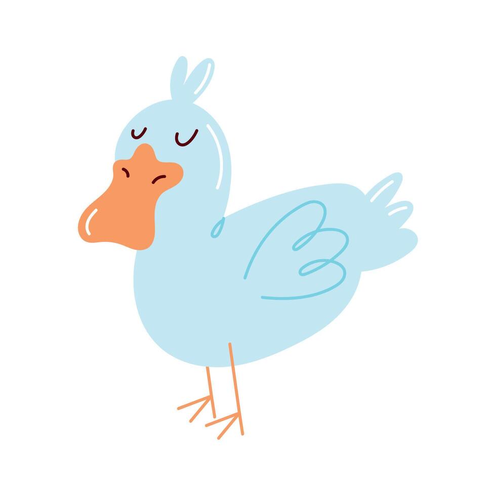 cute duck farm animal icon vector