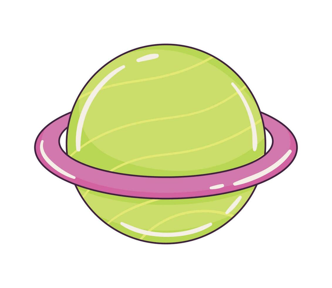 Saturno planeta retro estilo icono vector