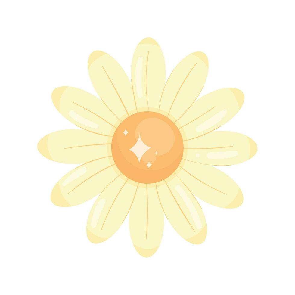 amarillo flor jardín decorativo icono vector