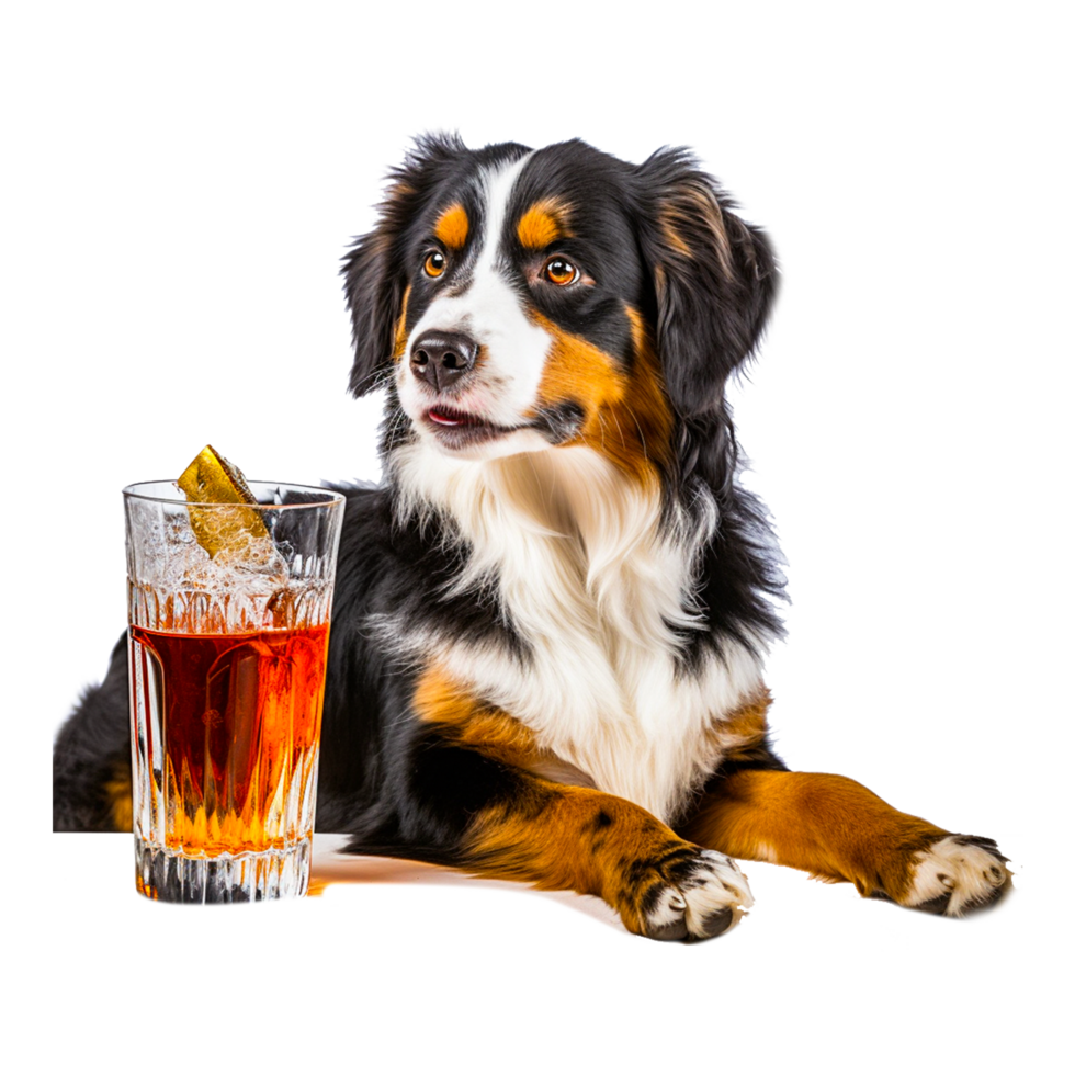 chien avec boisson ai génératif png