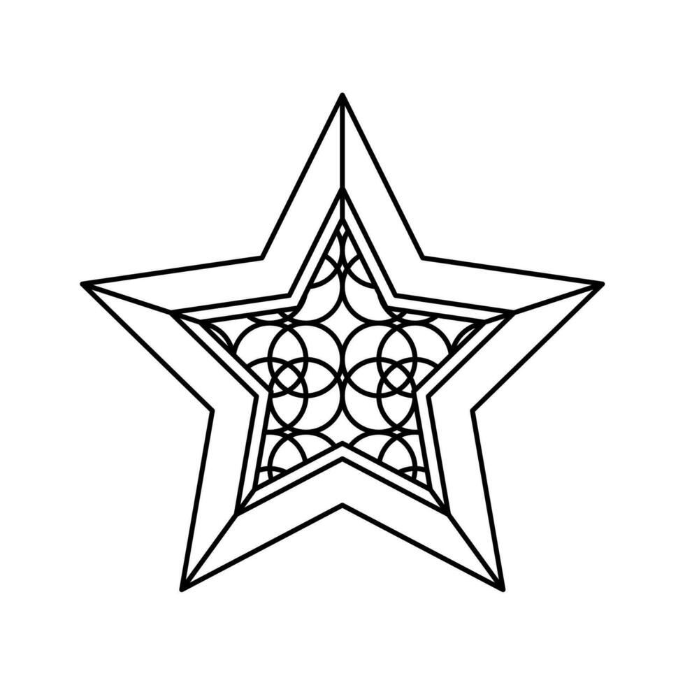 monocromo estrella decoración colgando icono vector