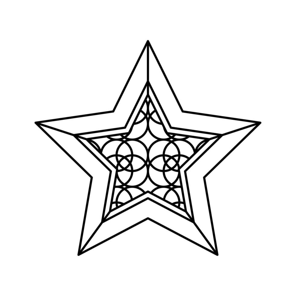 monochrome star decoration hanging icon vector