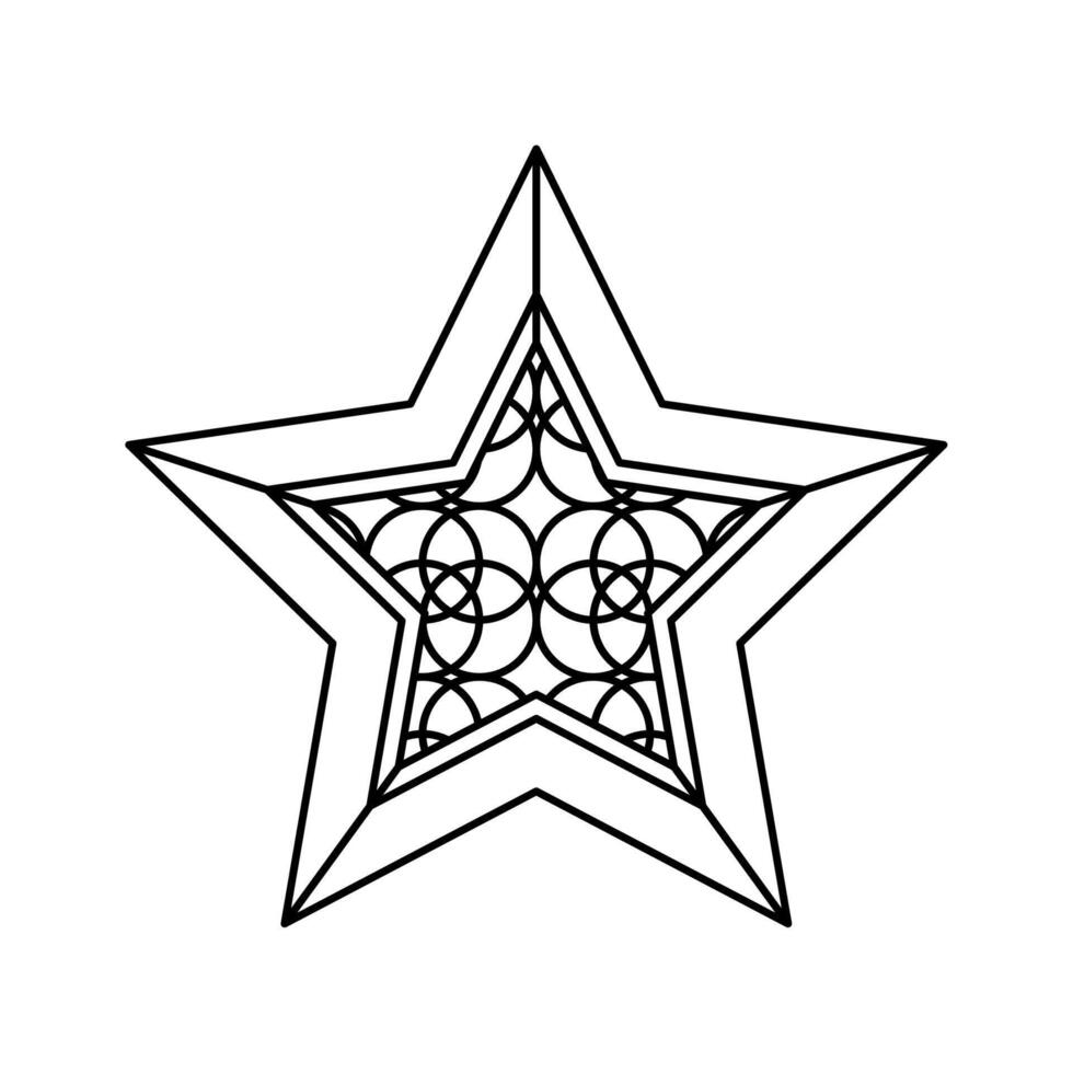 monocromo estrella decoración colgando icono vector