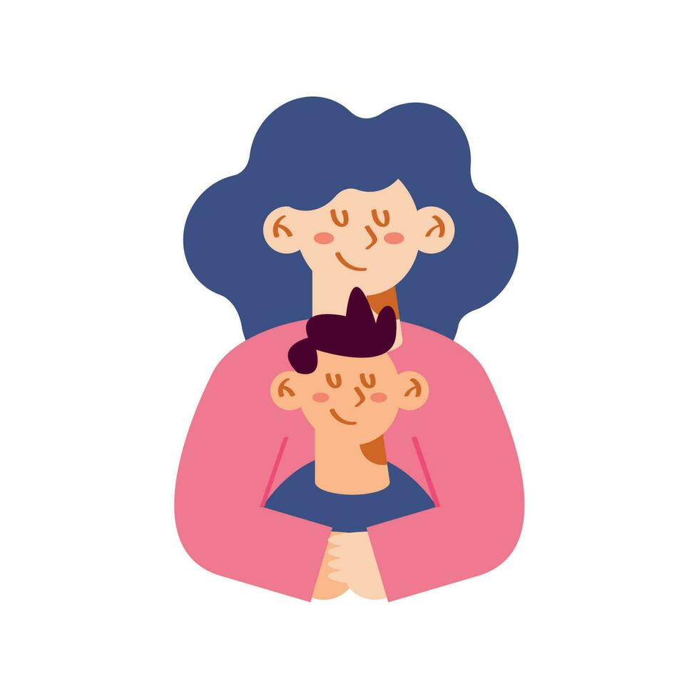 mother with son love characters vector