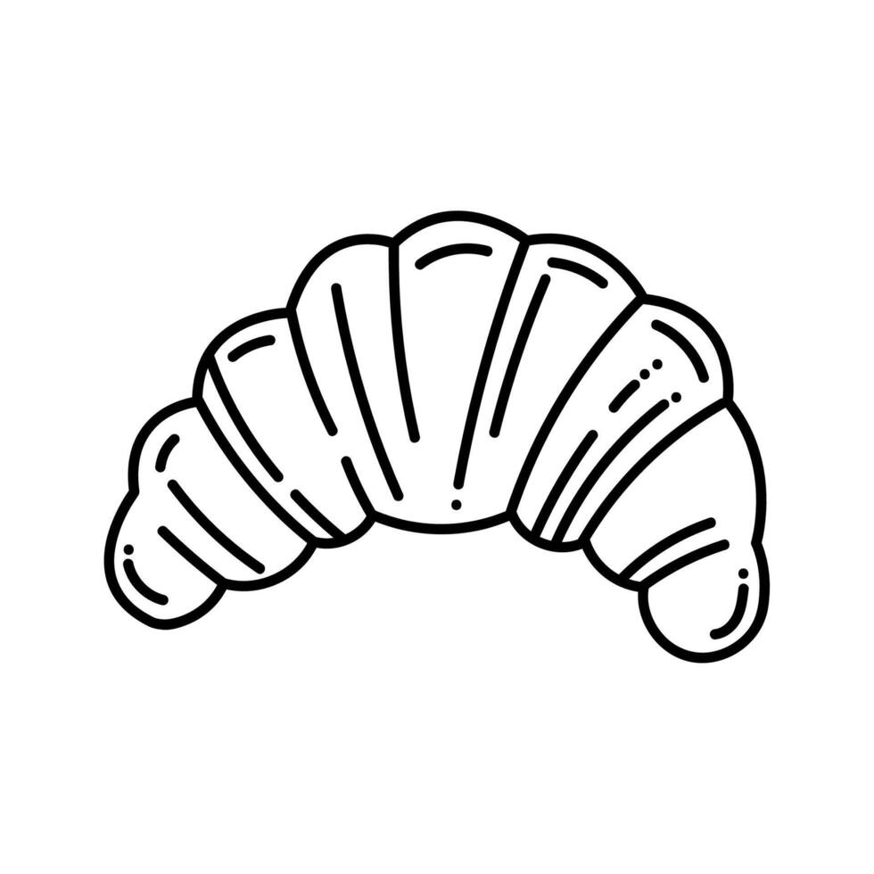 fresh bread croissant bakery icon vector