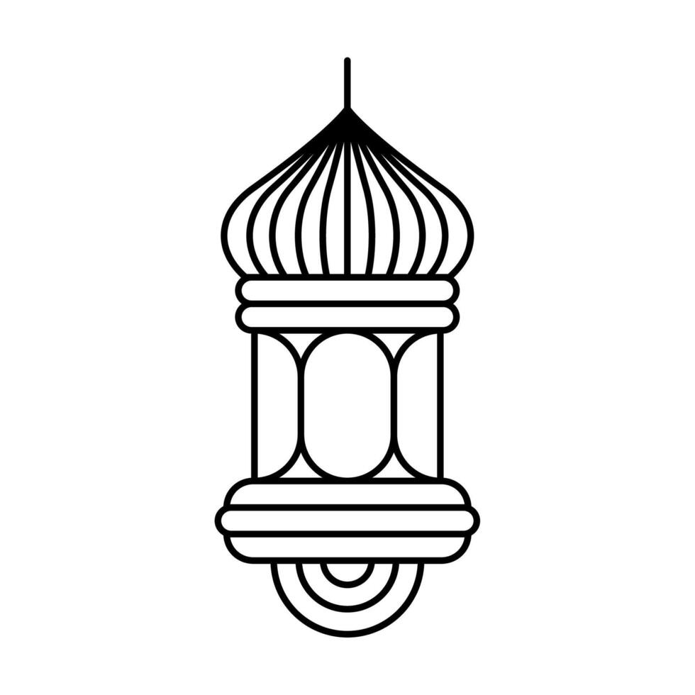 arabic lamp line style icon vector