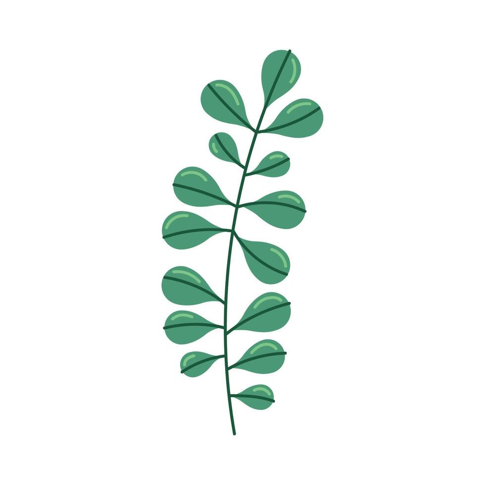 branch with leafs foliage icon vector