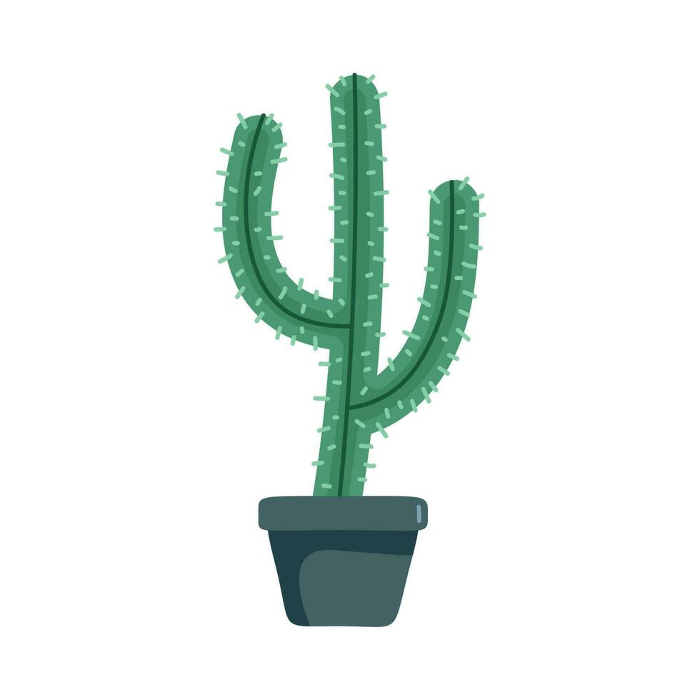 cactu plant in pot icon vector