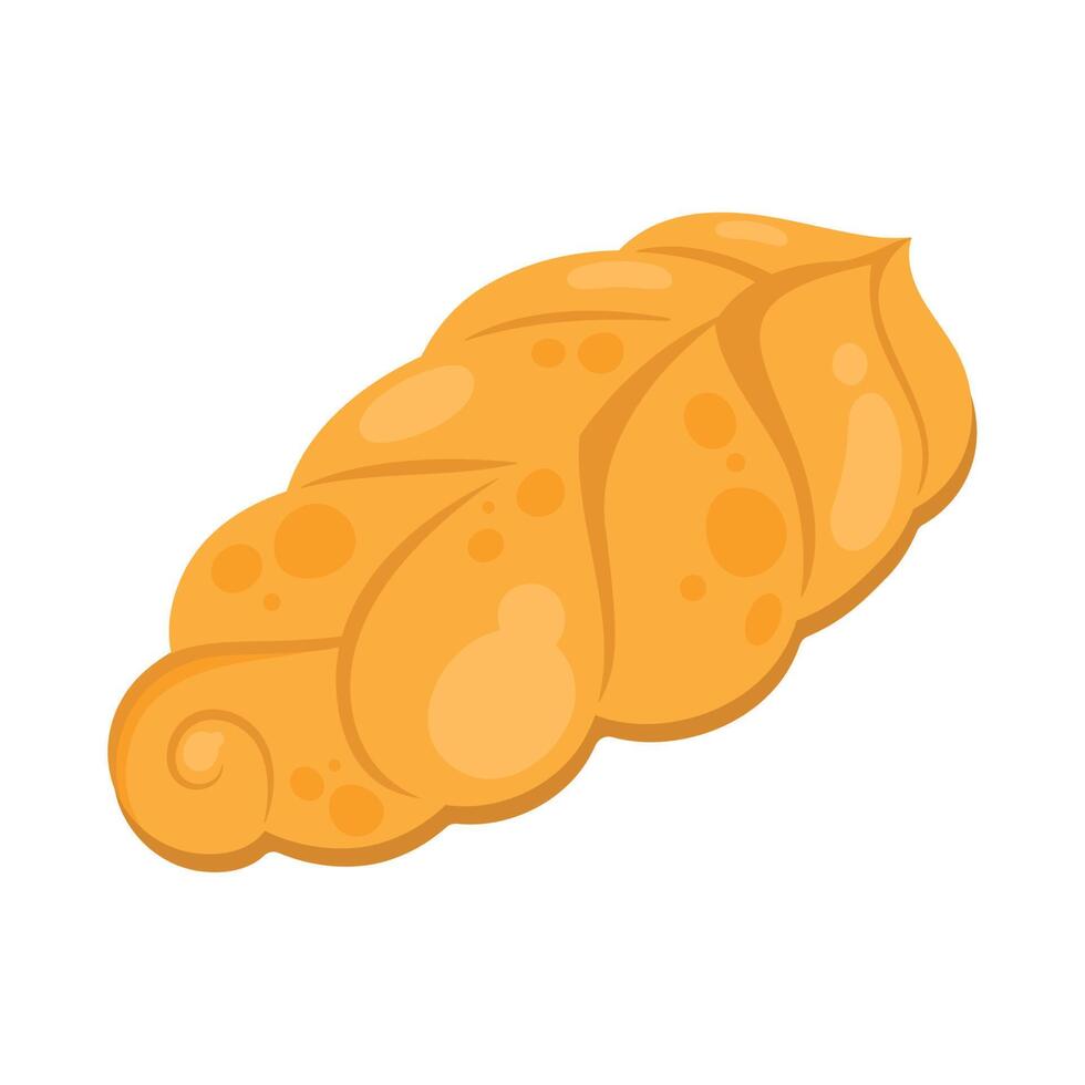 Baked bread with leaf shape over white vector