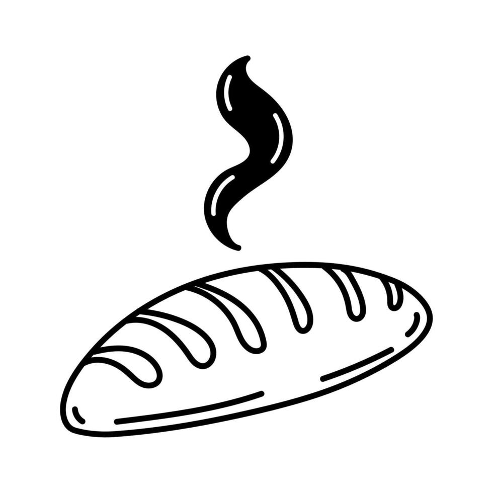 fresh bread monochrome bakery icon vector