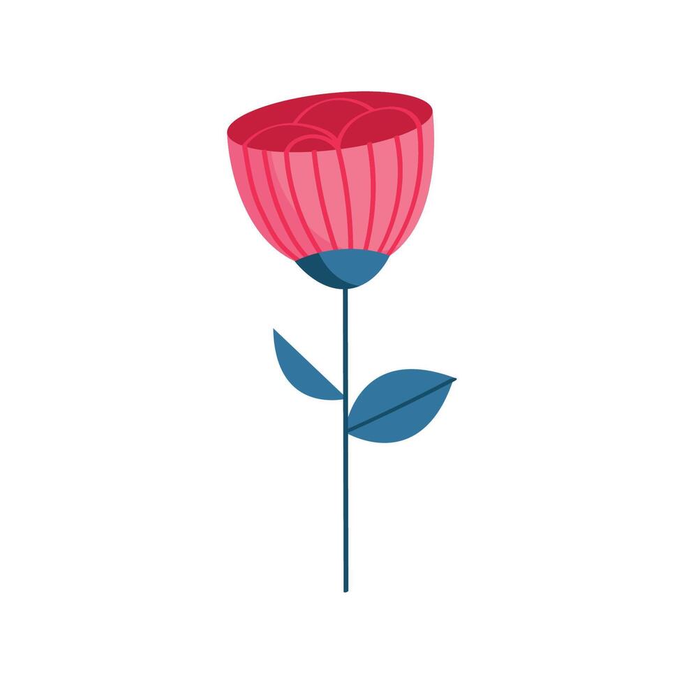 red rose flower garden icon vector