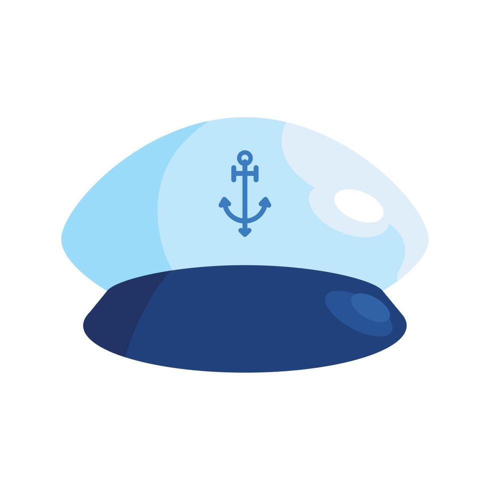 sailor hat with anchor accessory vector