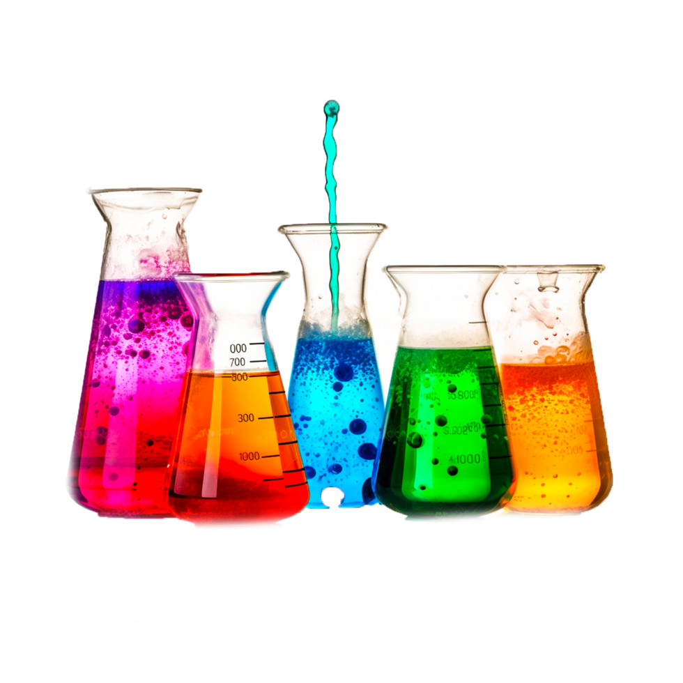 química conjunto laboratorio vaso ai generativo png