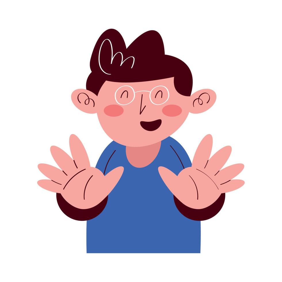 autism little boy kid happy character vector