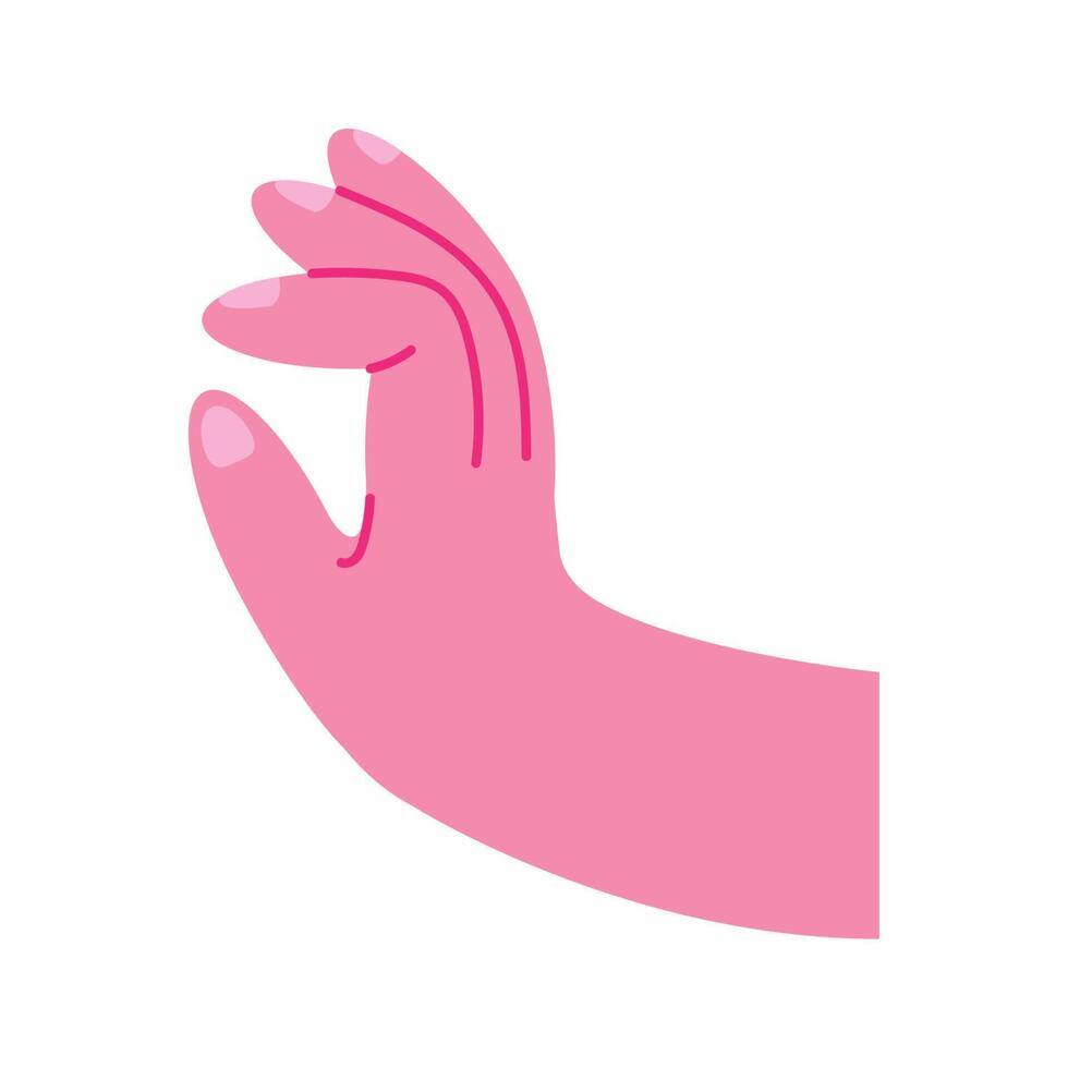 pink hand touching gesture icon vector