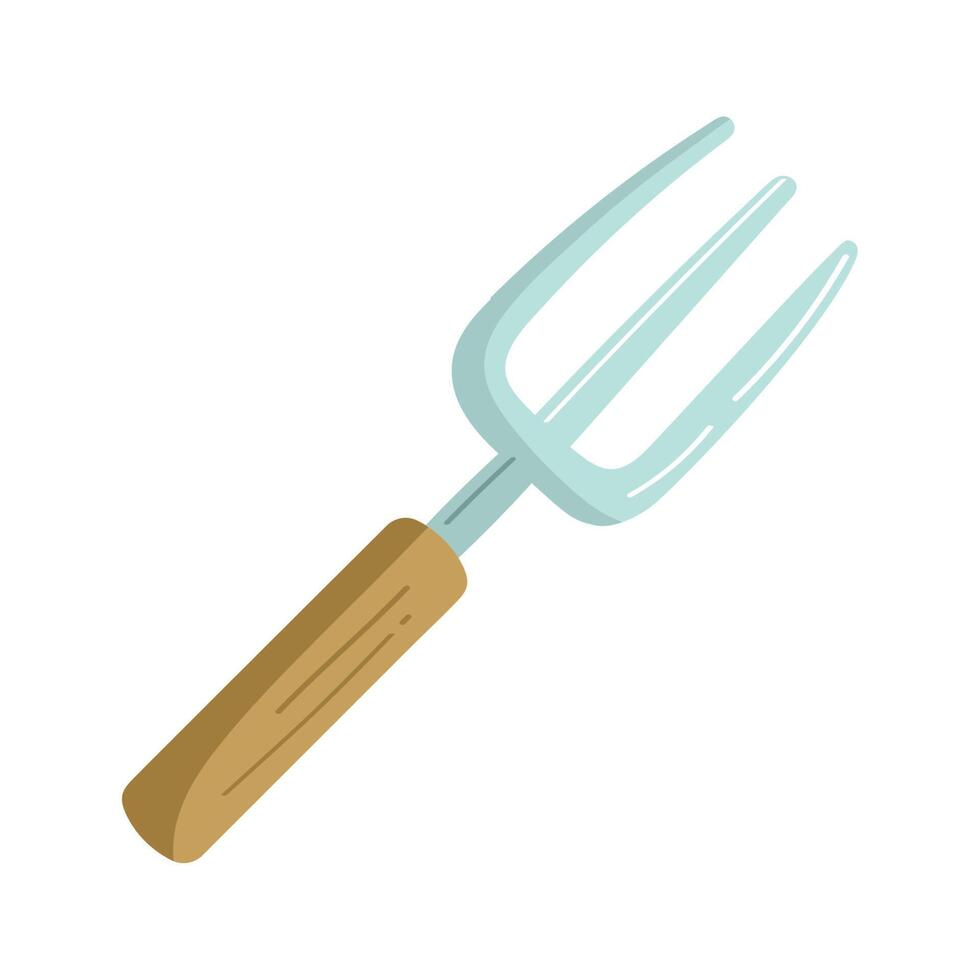 rake gardening tool handle icon vector