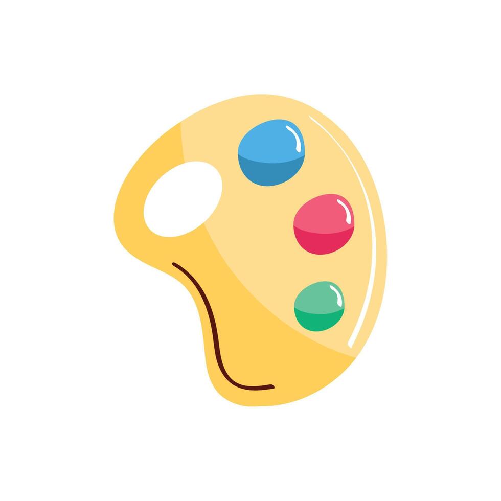 pallette paint school supply icon vector