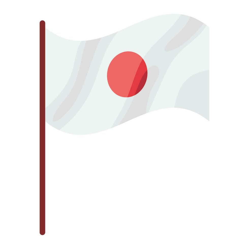 japanese flag in pole icon vector