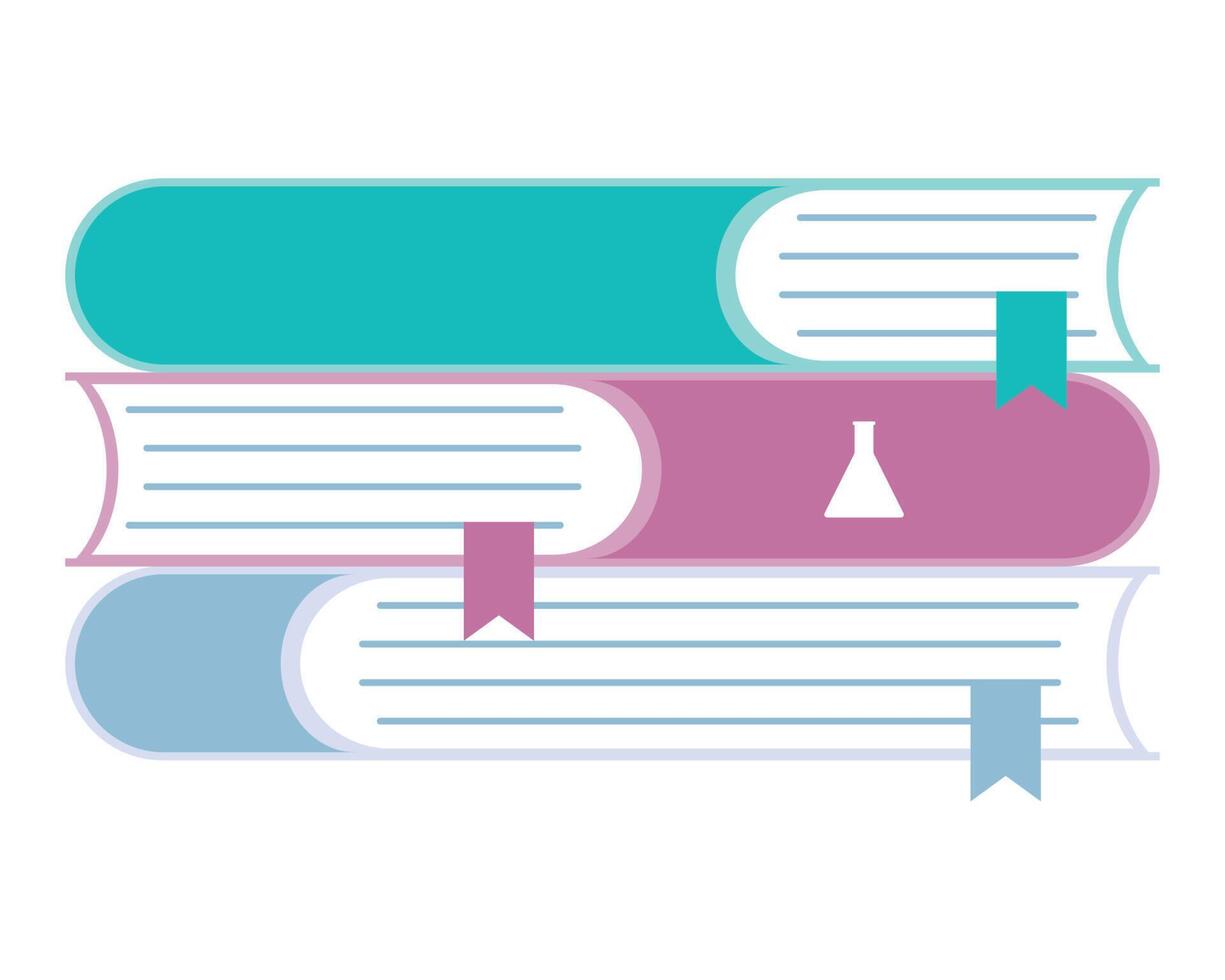 pile text books library icon vector