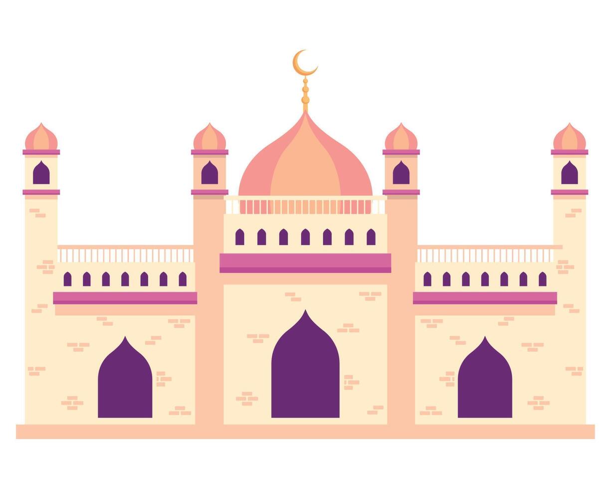 muslim mosque front facade icon vector