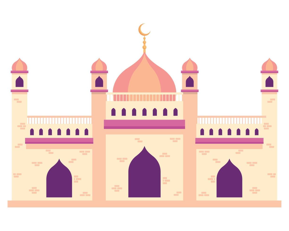 muslim mosque front facade icon vector