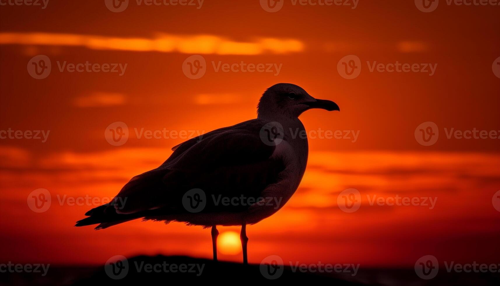 One silhouette of hawk symbolizes freedom spirit generated by AI photo