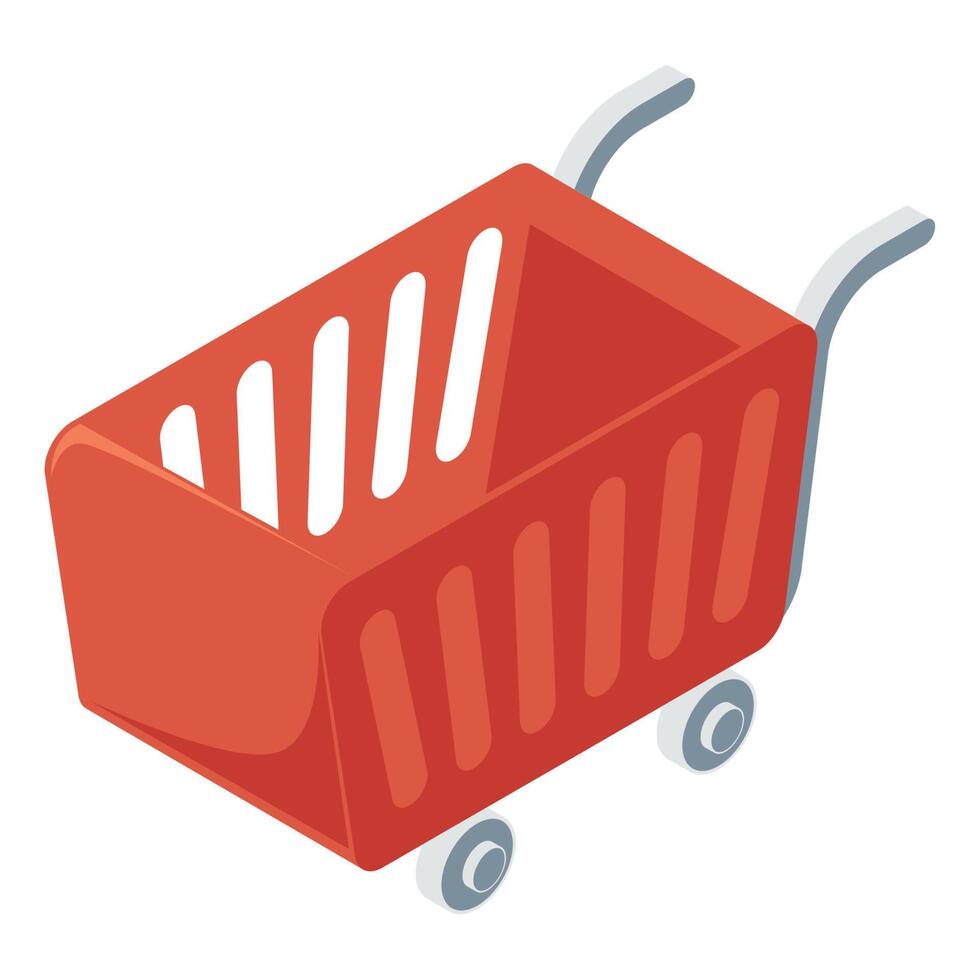 shopping cart market isolated icon vector