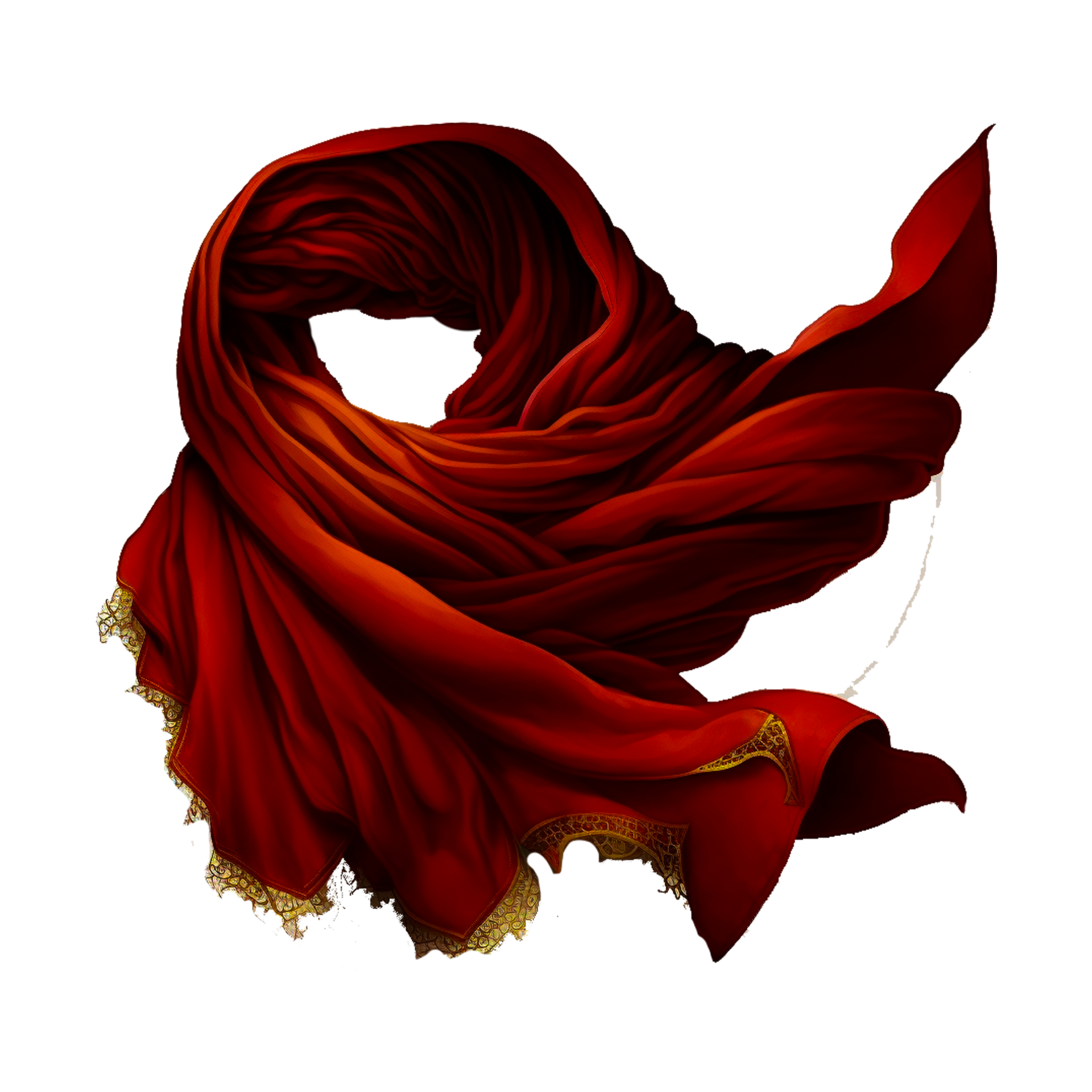 red shoulder scarf 24491052 PNG