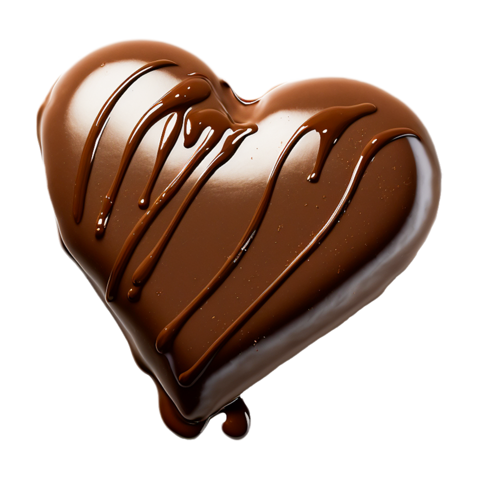 en forma de corazon chocolate icono ai generado png