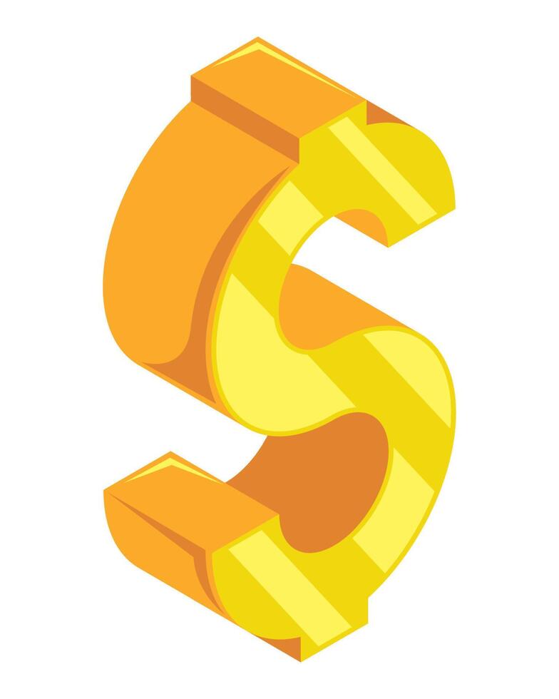 golden money dollar symbol icon vector