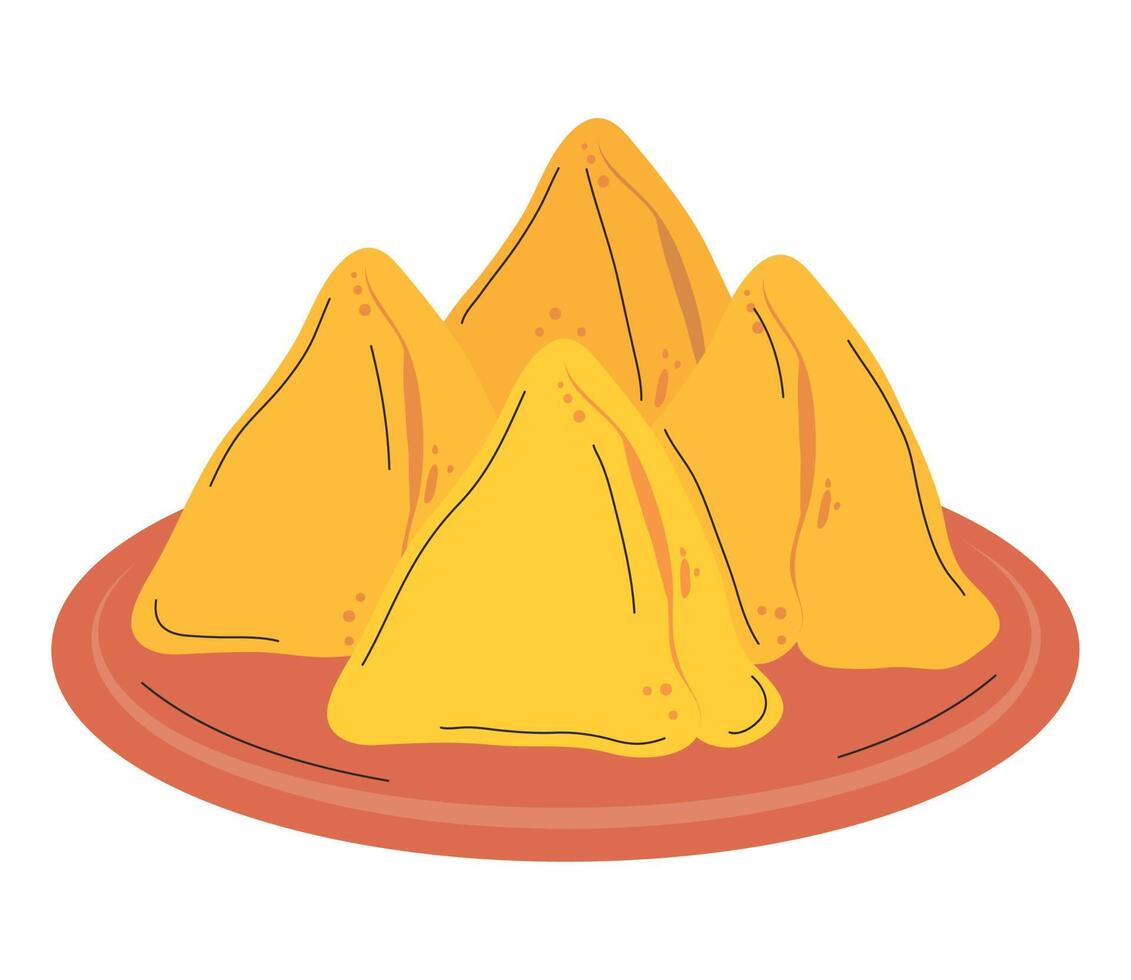 samosa indio comida tradicional icono vector