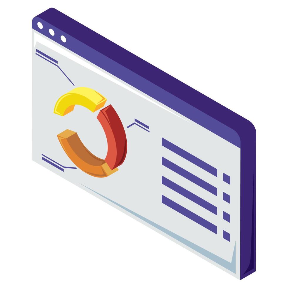 statistics in webpage template icon vector