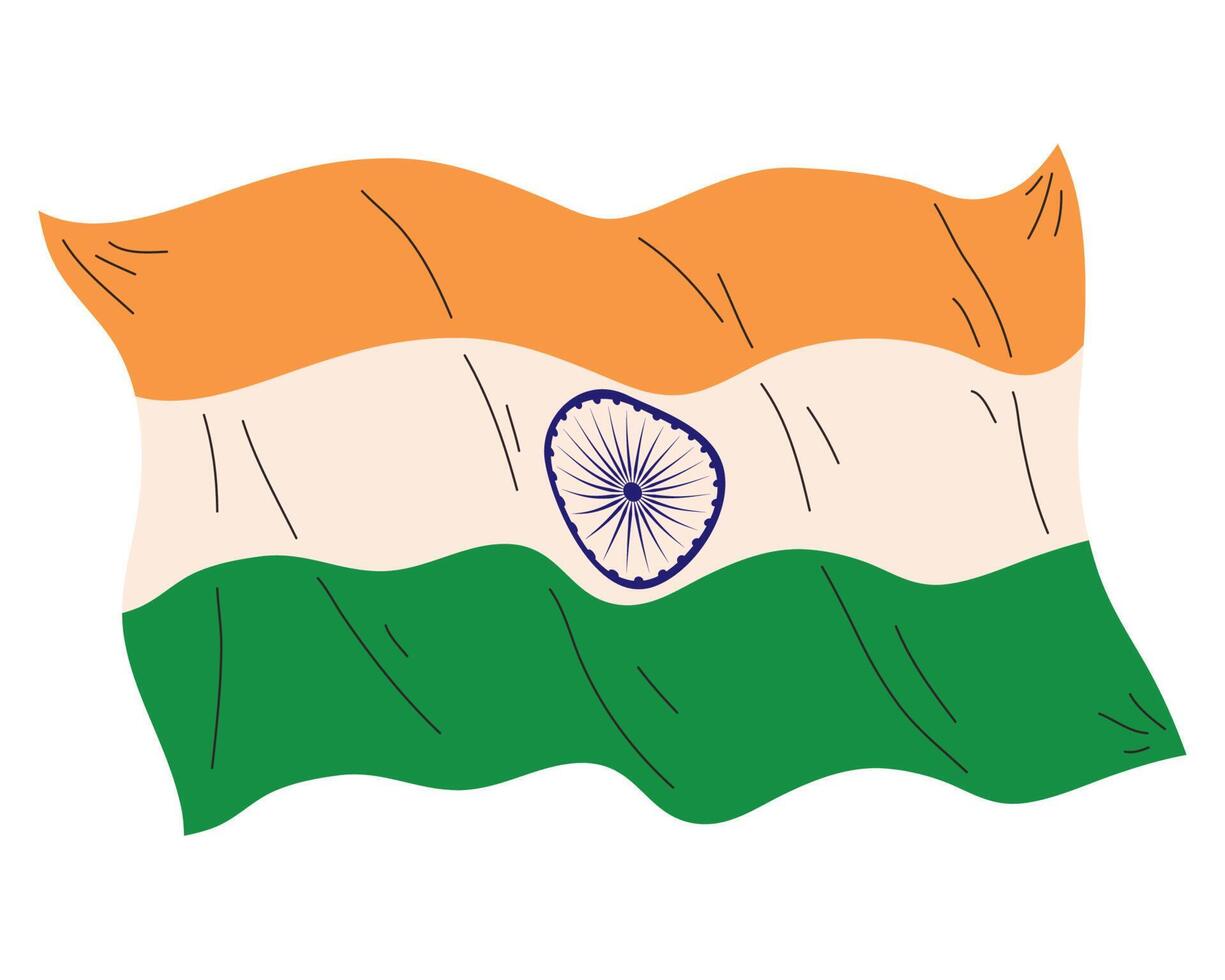 india flag waving country icon vector