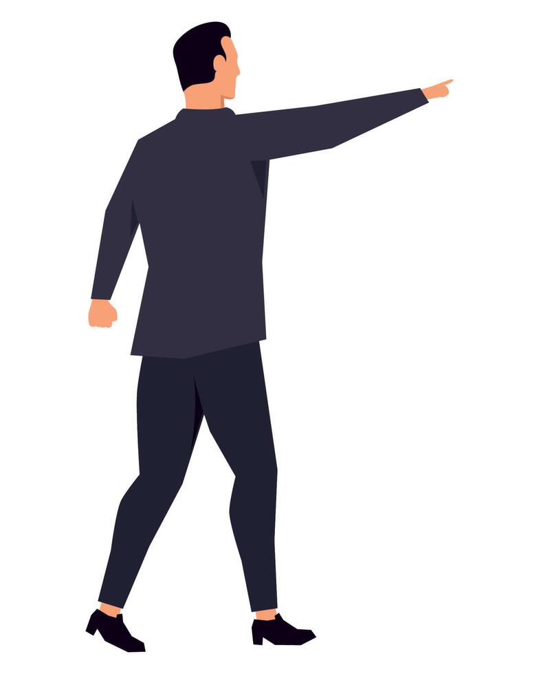 businessman indexing with finger character vector