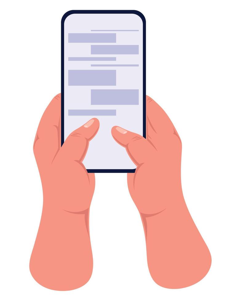 hands chatting with smartphone technology vector