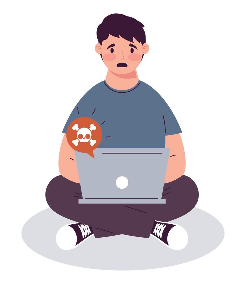 victim of cyber fraud character vector