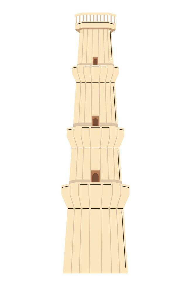 indian qutab minar landmark icon vector