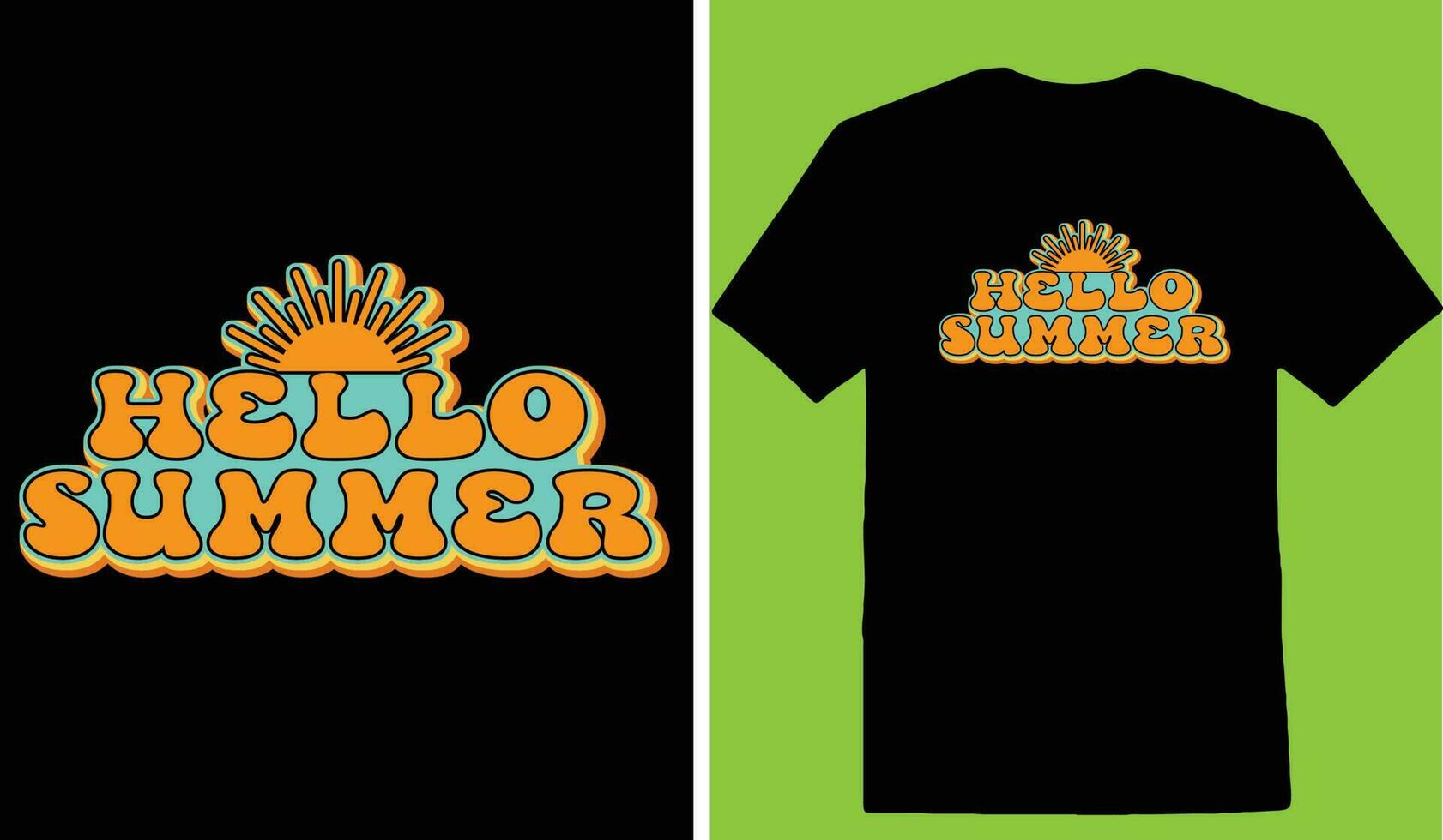 Hello Summer T-shirt vector