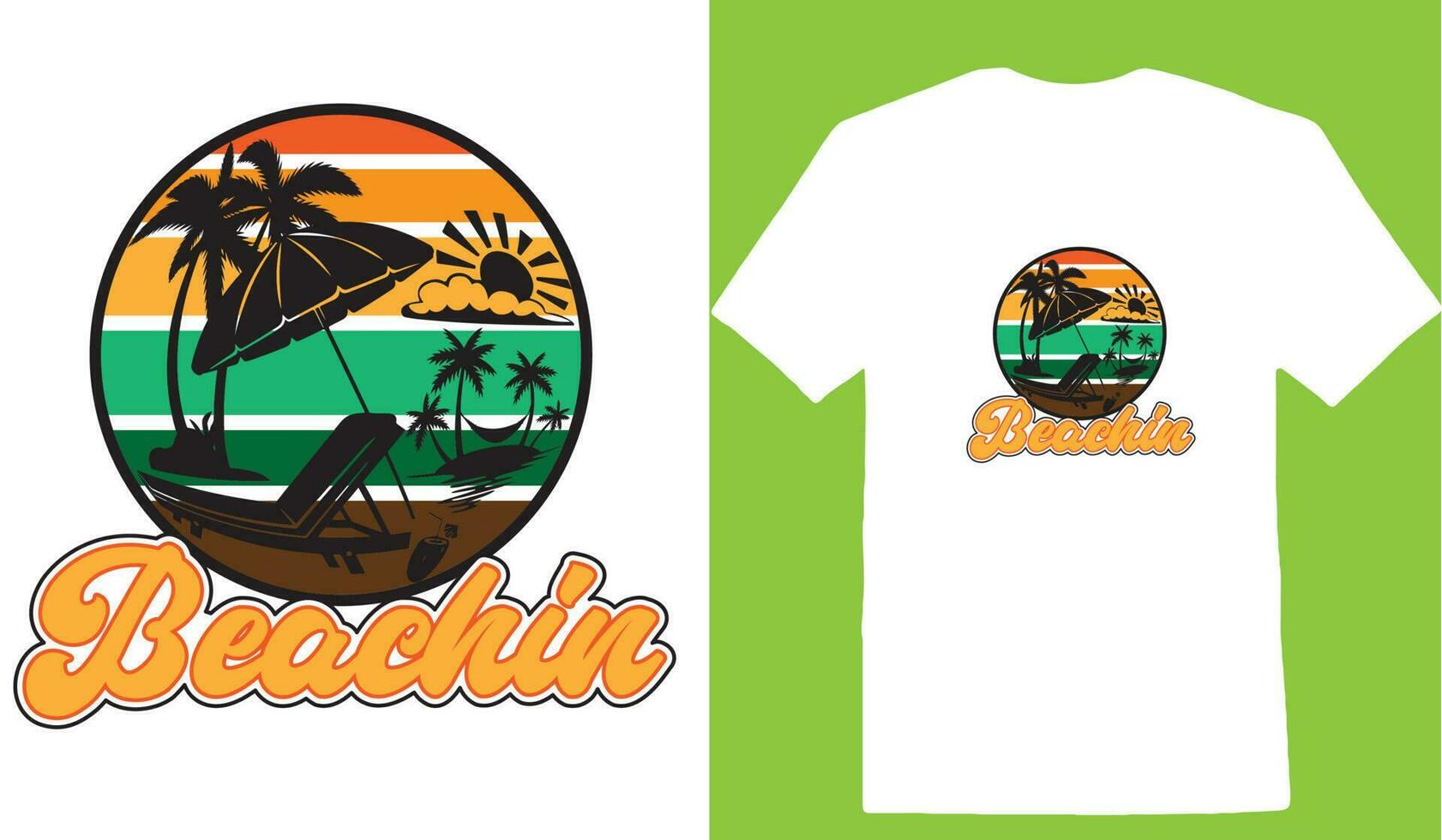 Beachin T-shirt Design vector