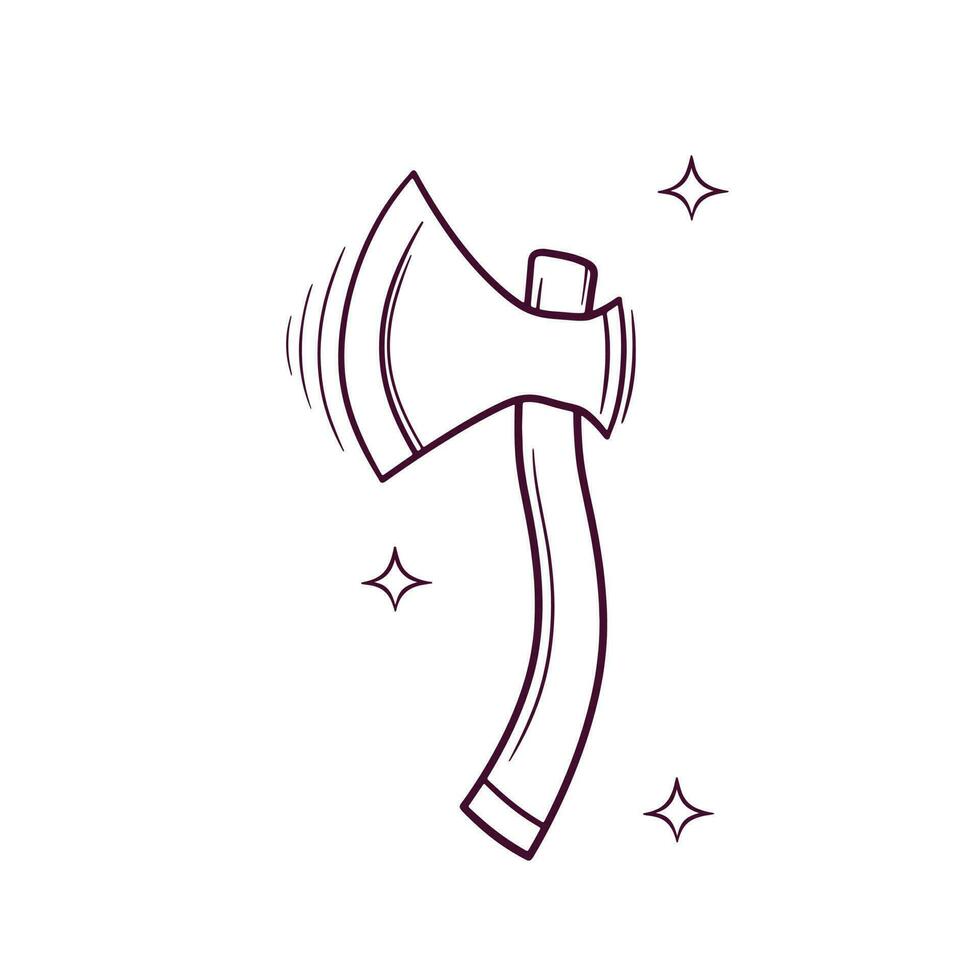 Hand Drawn Axe. Doodle Vector Sketch Illustration