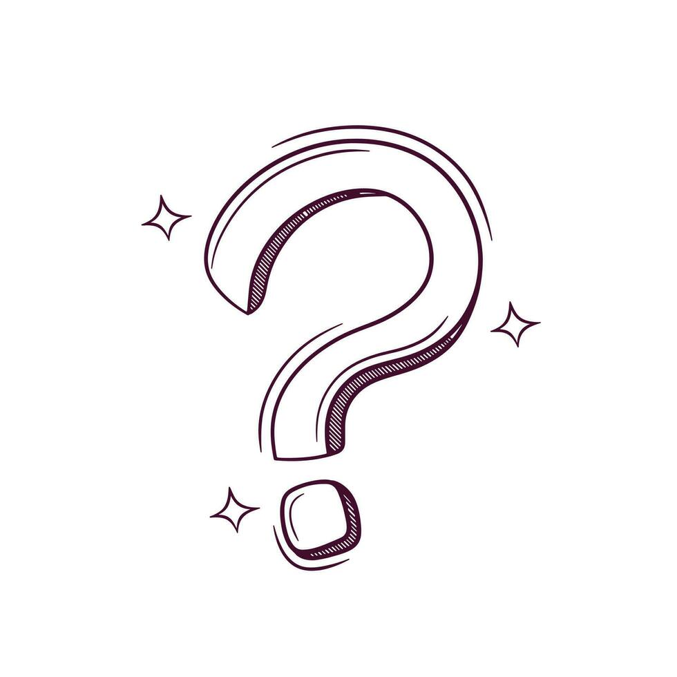 Hand Drawn Question Mark. Doodle Vector Sketch Illustration