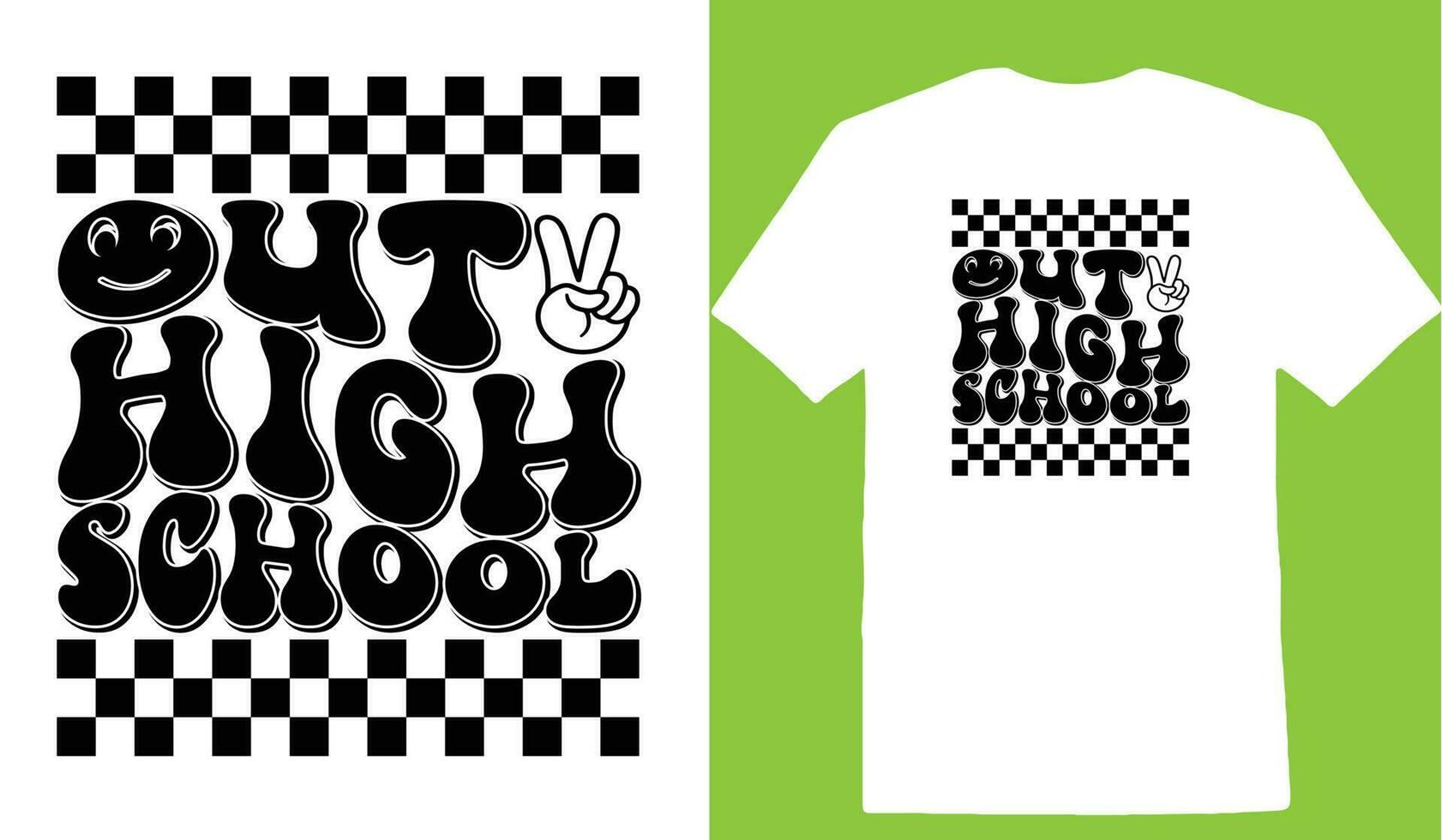 fuera alto colegio camiseta vector