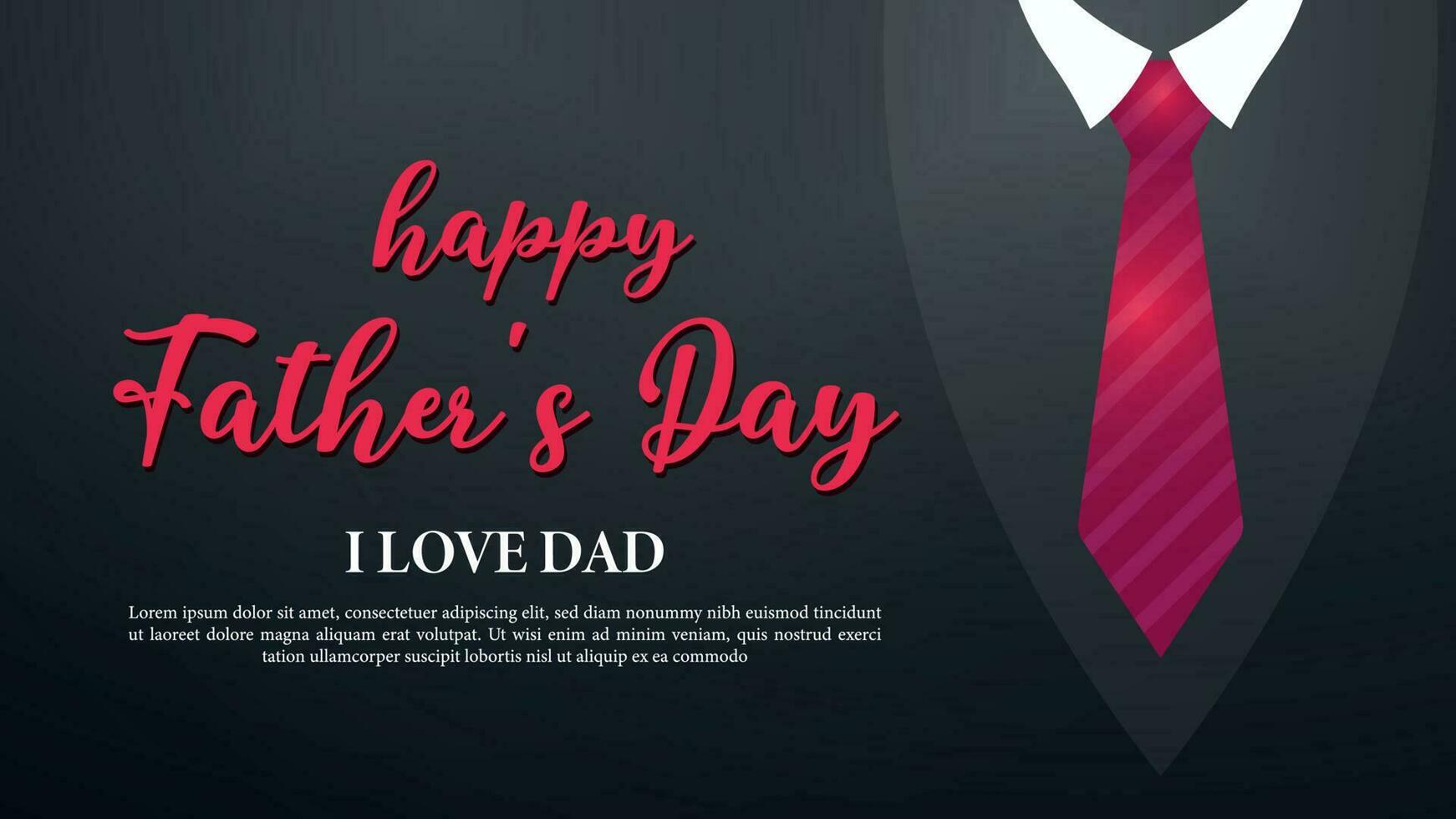 Father's Day poster or banner template with the symbol of Dad tie vector