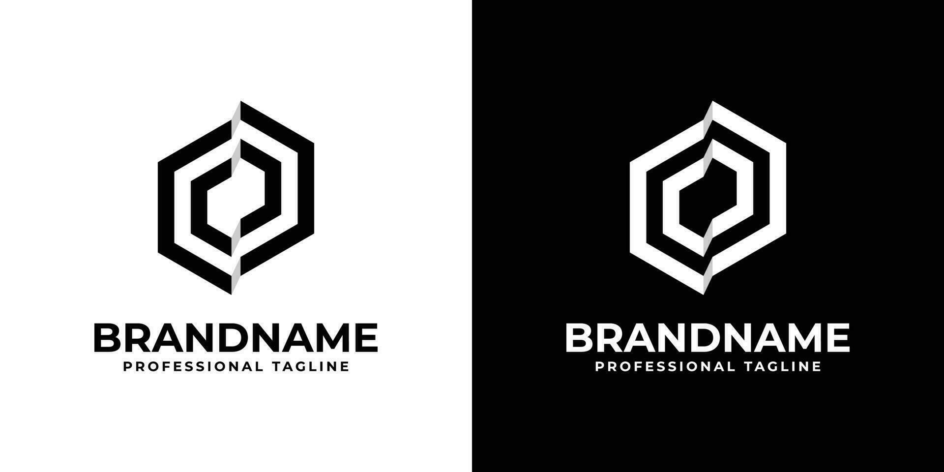 Hexagonal CD Monogram Logo, suitable for any business with CD or DC initials. vector