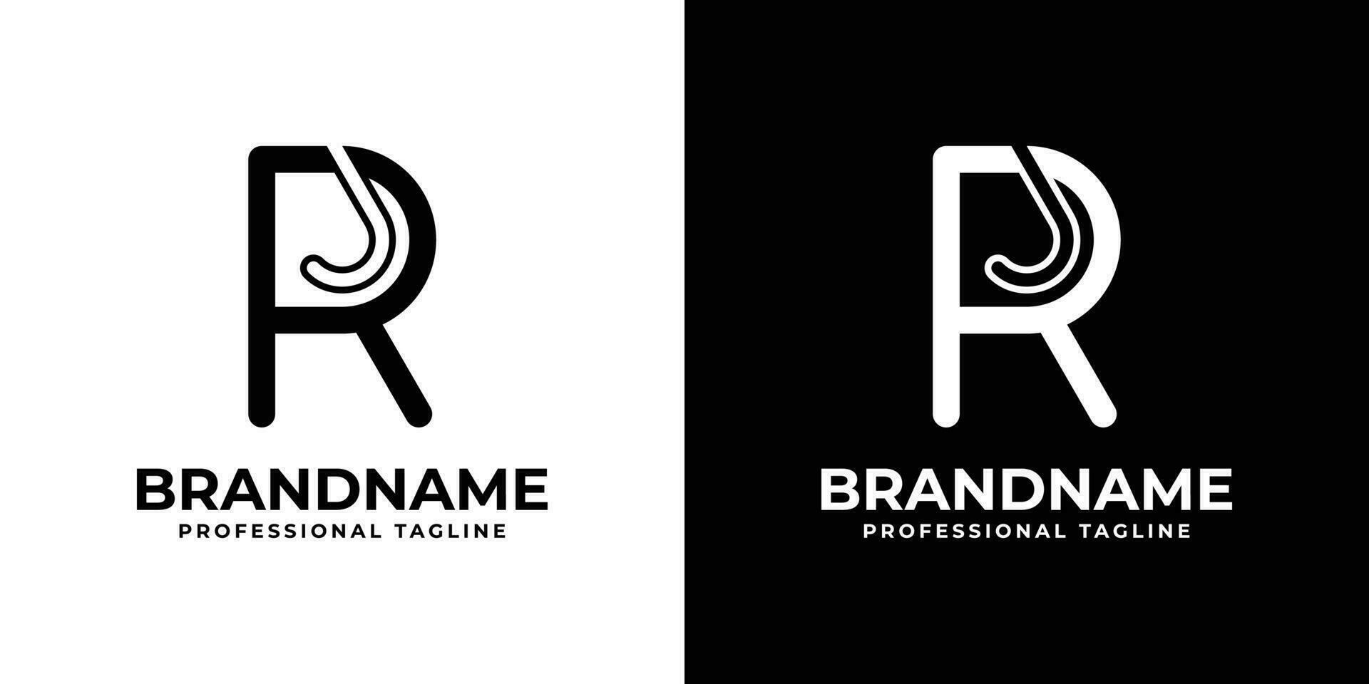 Letter RJ or JR Monogram Logo, suitable for any business with RJ or JR initials. vector