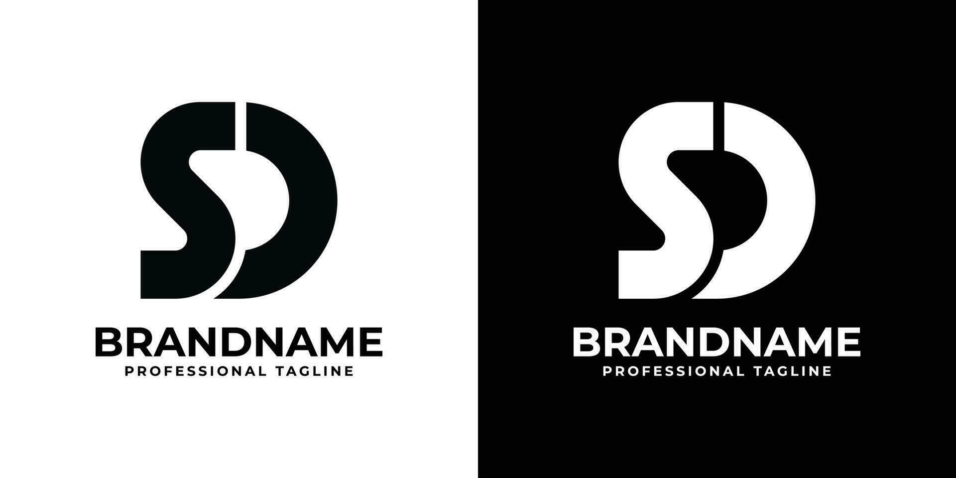 Letter SD Monogram Logo, suitable for any business with SD or DS initials. vector