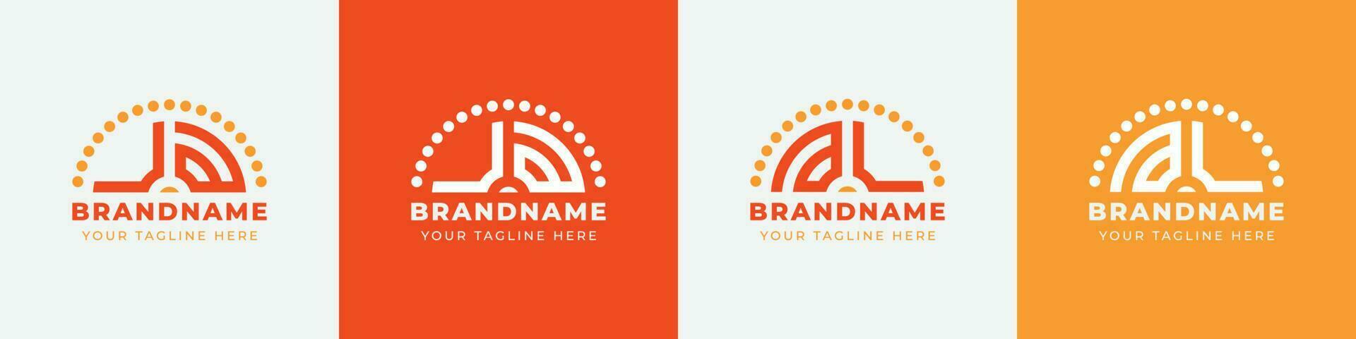 Letter AU and UA or AV and VA Sunrise  Logo Set, suitable for any business with AU, UA, AV, VA initials. vector